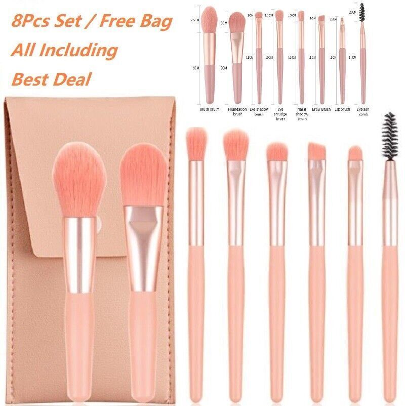 8PCS Makeup Brush Set with Bag