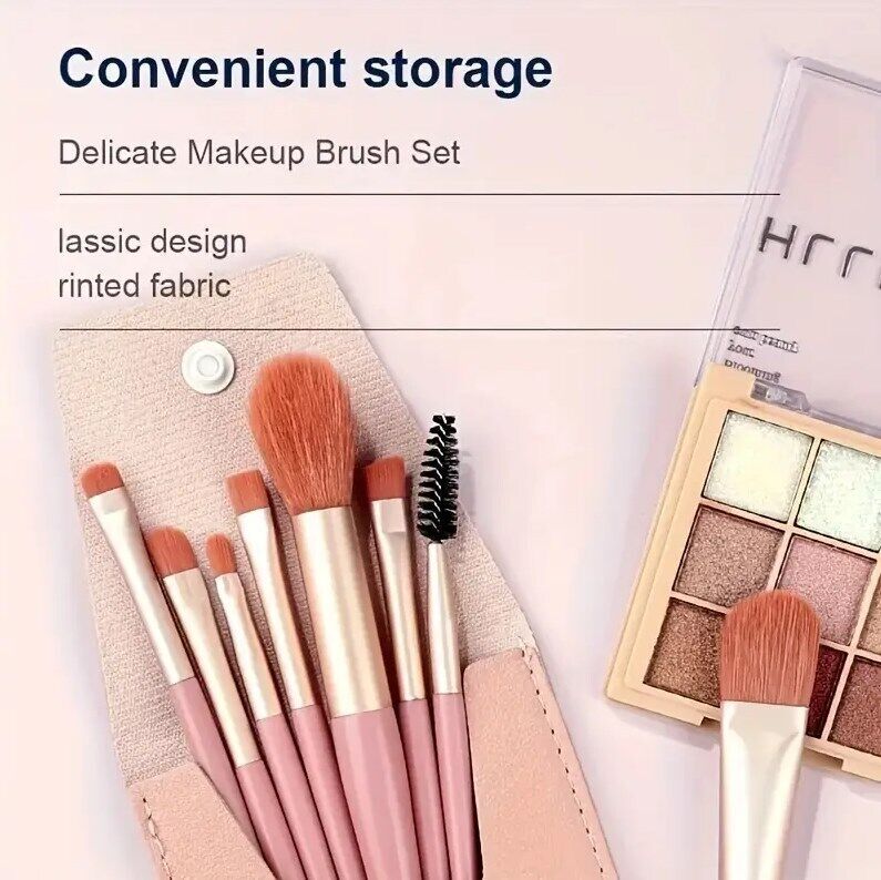 8PCS Makeup Brush Set with Bag